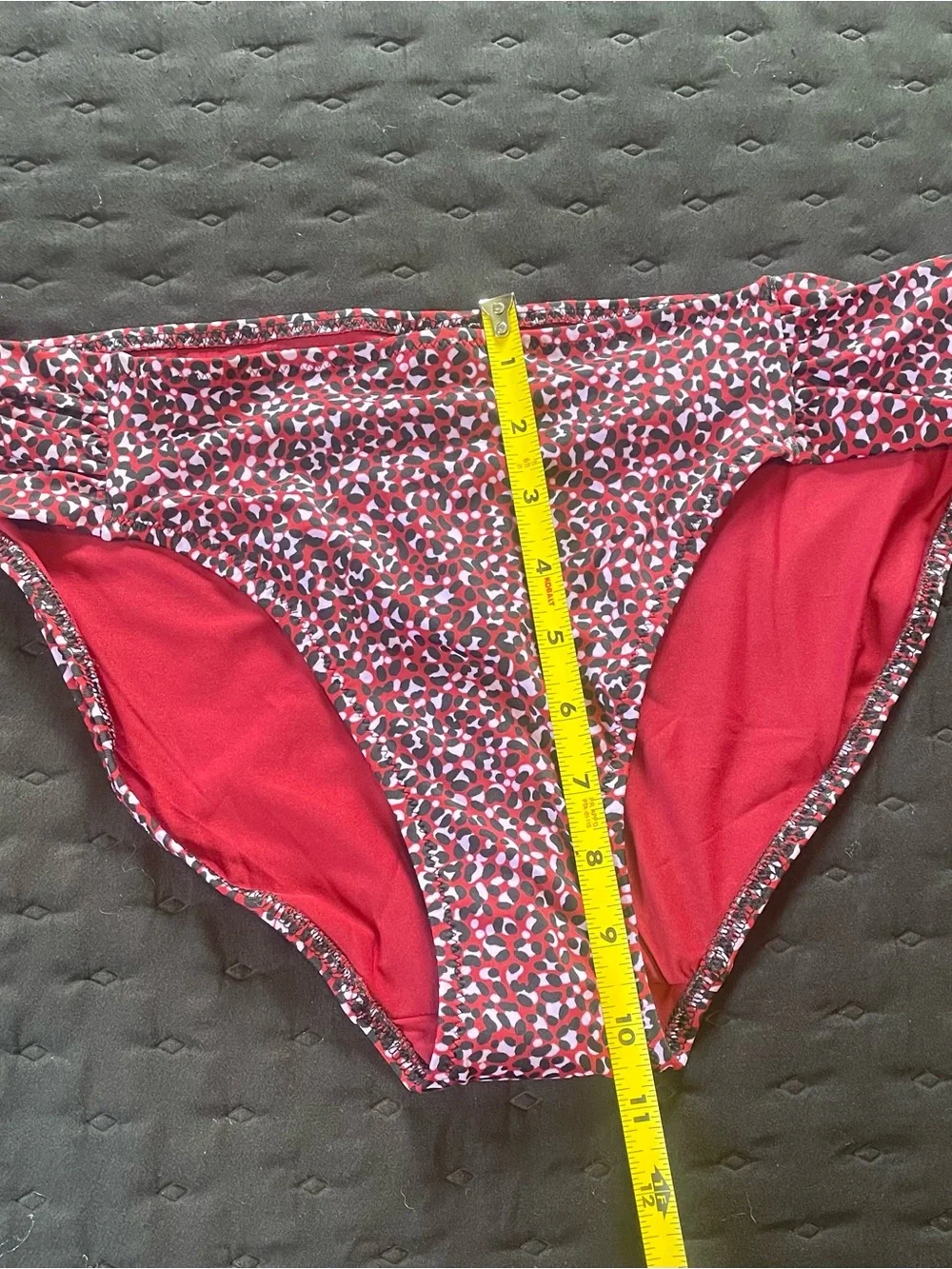Amazon Essentials Red and Black Leopard-Print Bikini Bottoms XL